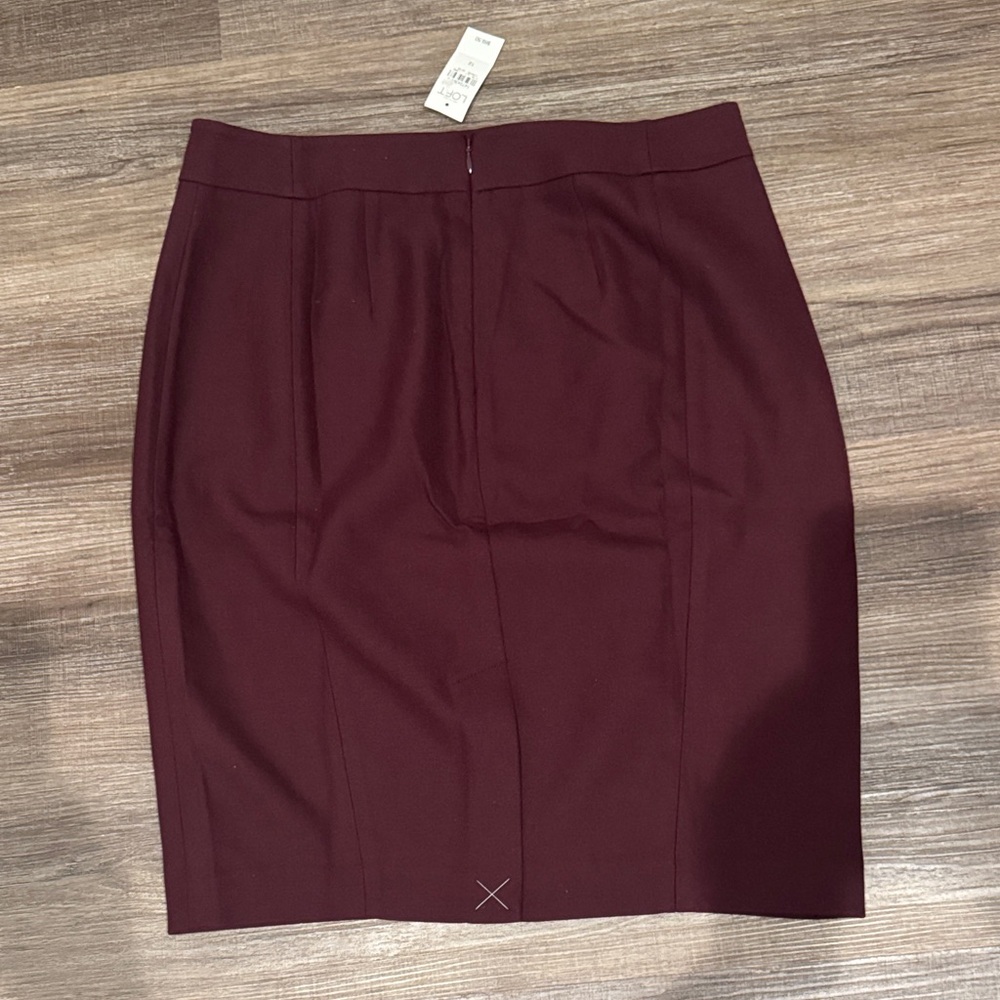 LOFT Rich Burgundy Pencil Skirt - Picture 4 of 5